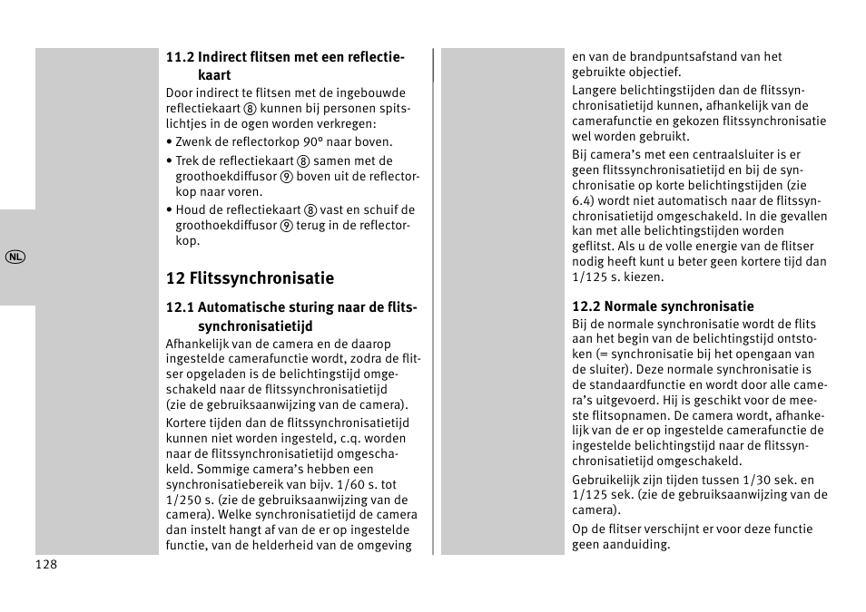 12 flitssynchronisatie | Metz MECABLITZ 52 AF-1 digital Pentax User Manual | Page 128 / 278