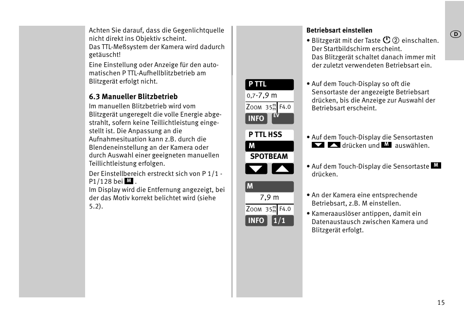 Metz MECABLITZ 52 AF-1 digital Pentax User Manual | Page 15 / 278