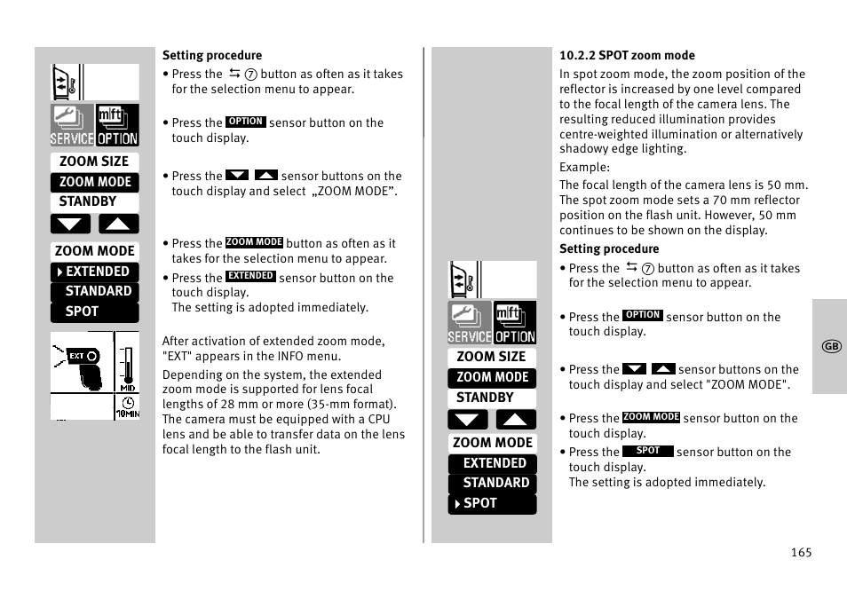 Metz MECABLITZ 52 AF-1 digital Pentax User Manual | Page 165 / 278