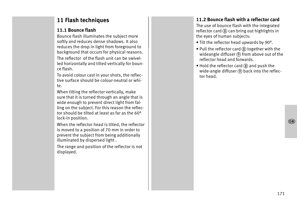 11 flash techniques | Metz MECABLITZ 52 AF-1 digital Pentax User Manual | Page 171 / 278