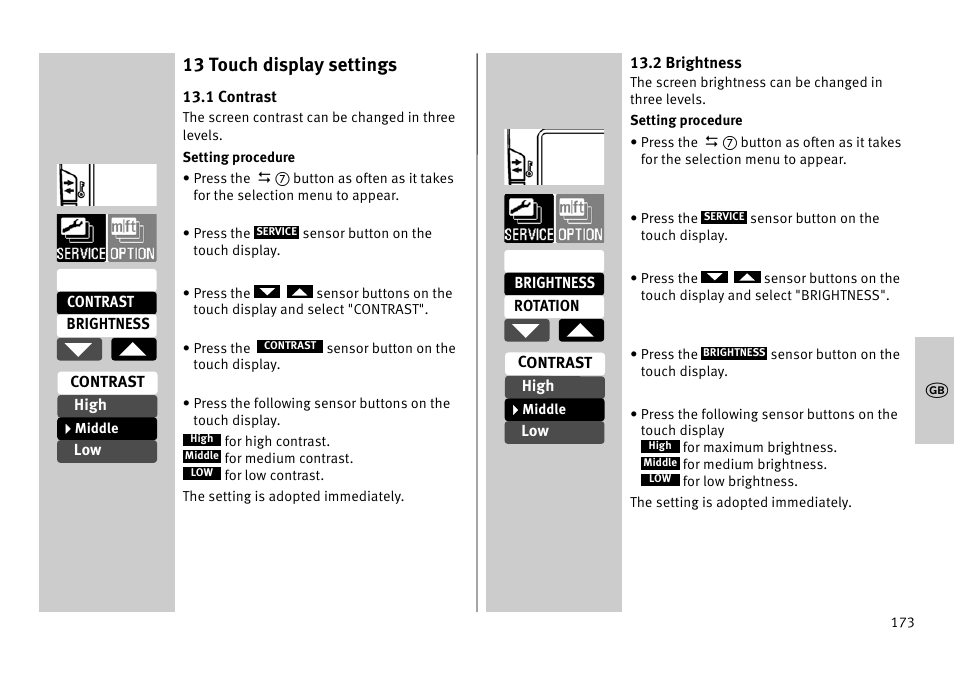 13 touch display settings | Metz MECABLITZ 52 AF-1 digital Pentax User Manual | Page 173 / 278