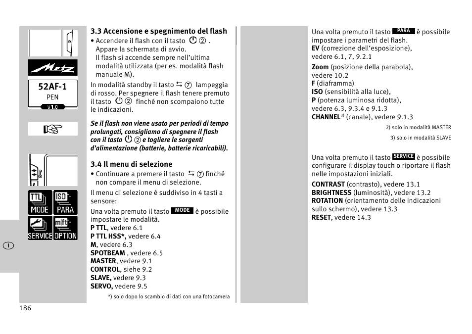 52af-1 | Metz MECABLITZ 52 AF-1 digital Pentax User Manual | Page 186 / 278