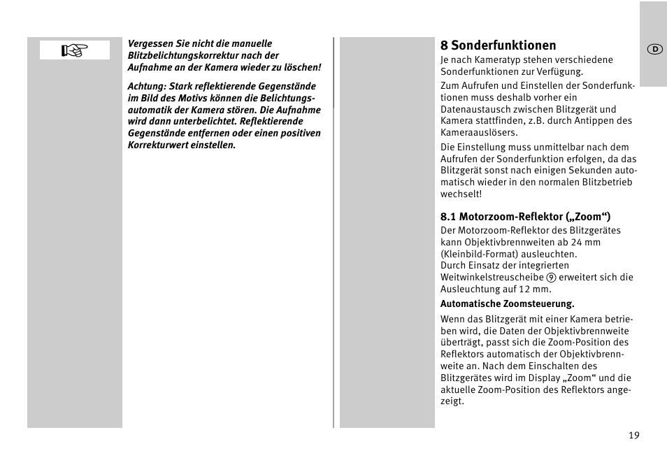 Metz MECABLITZ 52 AF-1 digital Pentax User Manual | Page 19 / 278