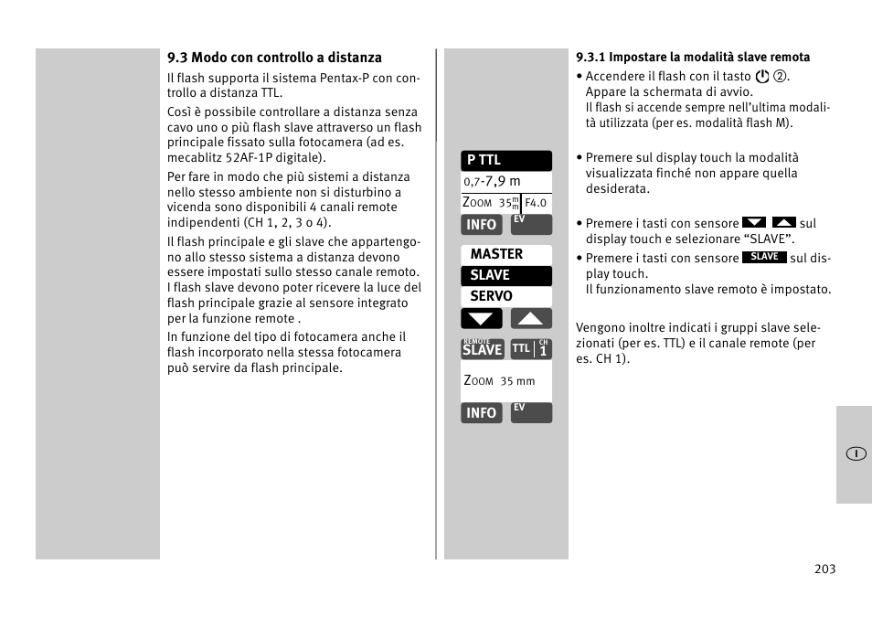 Metz MECABLITZ 52 AF-1 digital Pentax User Manual | Page 203 / 278