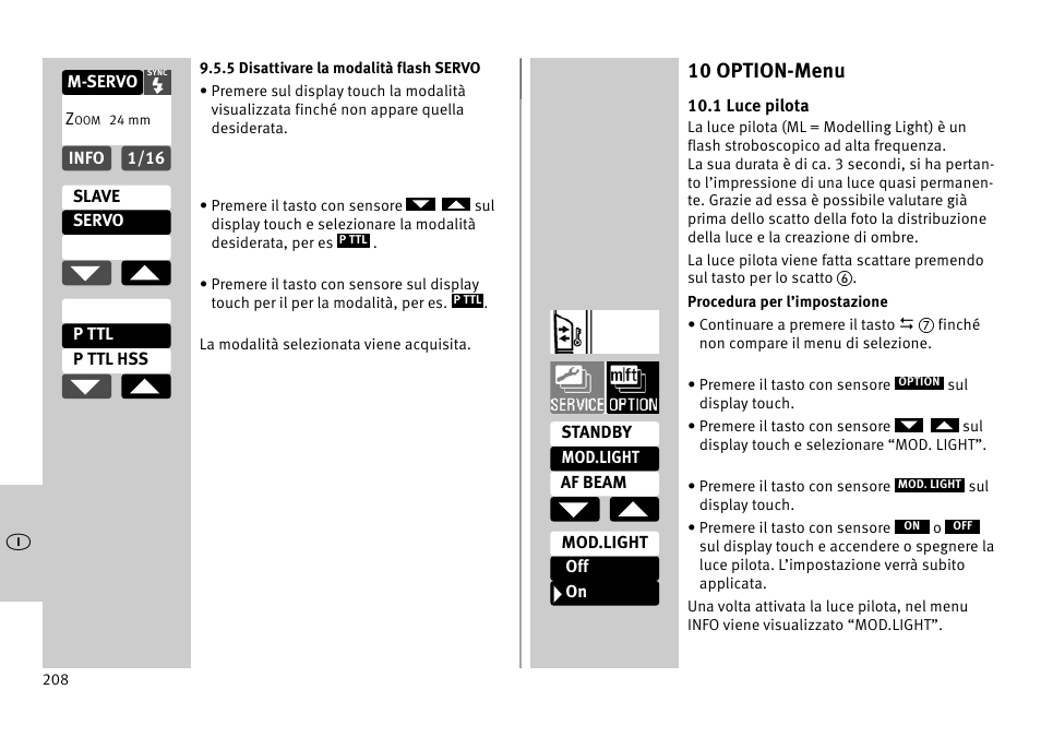 10 option-menu | Metz MECABLITZ 52 AF-1 digital Pentax User Manual | Page 208 / 278