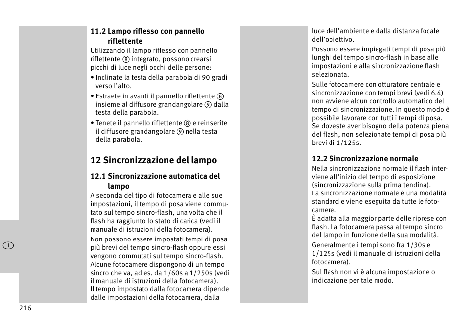 12 sincronizzazione del lampo | Metz MECABLITZ 52 AF-1 digital Pentax User Manual | Page 216 / 278