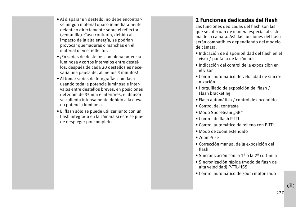 2 funciones dedicadas del flash | Metz MECABLITZ 52 AF-1 digital Pentax User Manual | Page 227 / 278