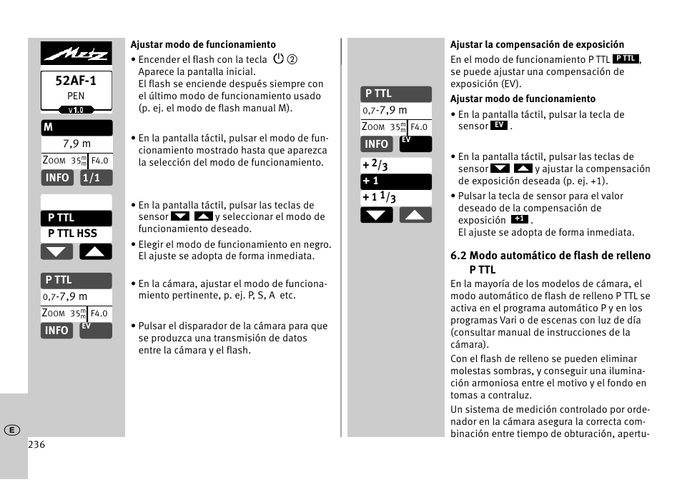 52af-1 | Metz MECABLITZ 52 AF-1 digital Pentax User Manual | Page 236 / 278