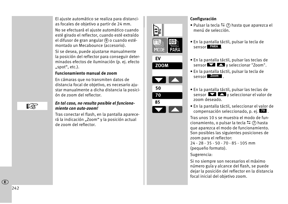 Metz MECABLITZ 52 AF-1 digital Pentax User Manual | Page 242 / 278