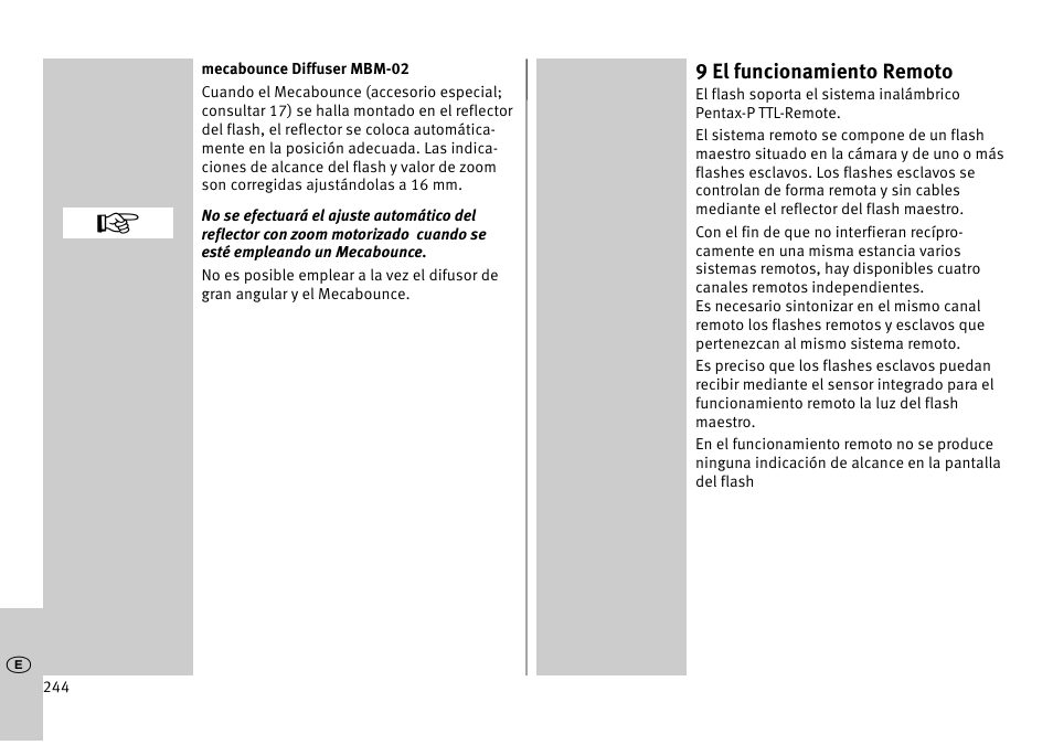 Metz MECABLITZ 52 AF-1 digital Pentax User Manual | Page 244 / 278