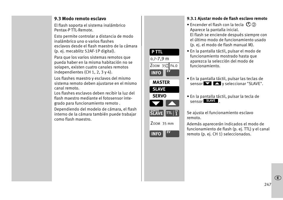 Metz MECABLITZ 52 AF-1 digital Pentax User Manual | Page 247 / 278