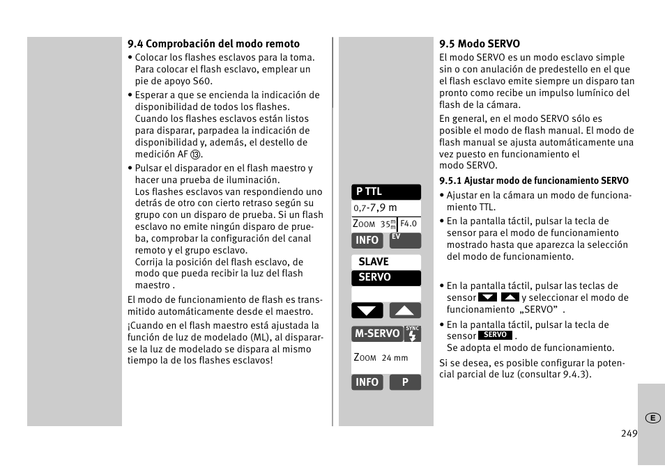 Metz MECABLITZ 52 AF-1 digital Pentax User Manual | Page 249 / 278