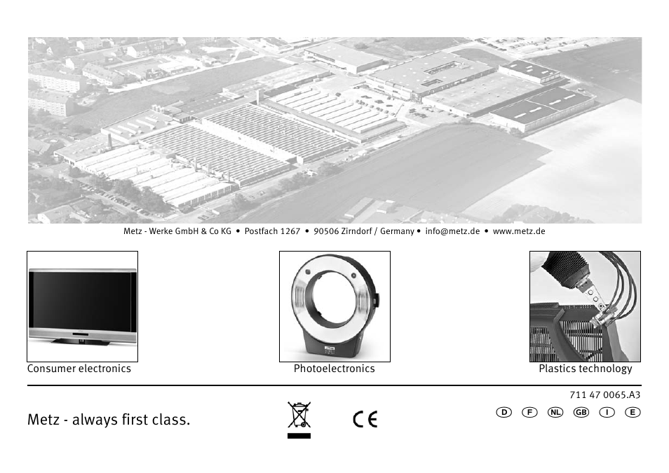 Metz - always first class | Metz MECABLITZ 52 AF-1 digital Pentax User Manual | Page 278 / 278