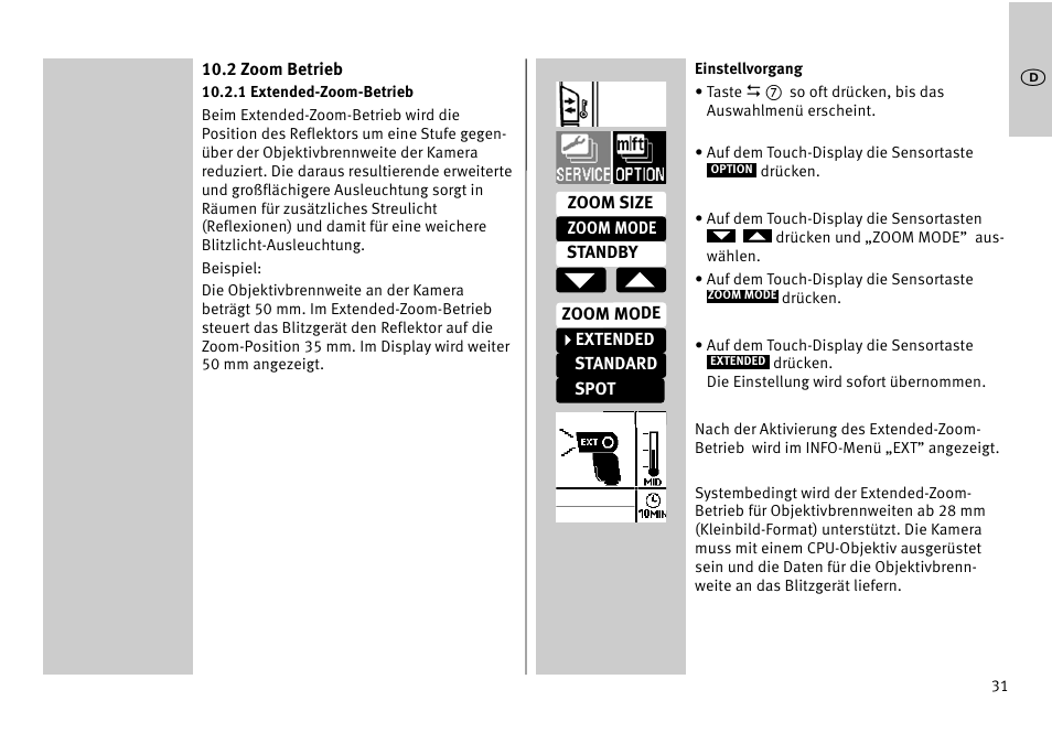 Metz MECABLITZ 52 AF-1 digital Pentax User Manual | Page 31 / 278