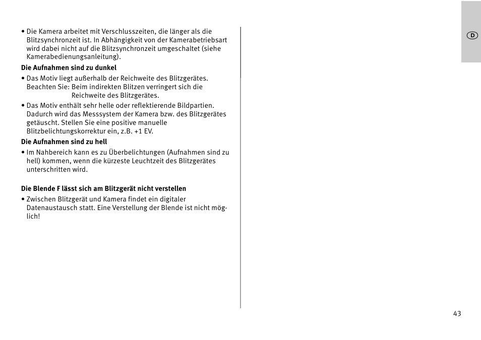 Metz MECABLITZ 52 AF-1 digital Pentax User Manual | Page 43 / 278