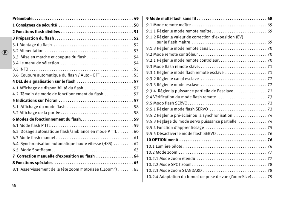 Metz MECABLITZ 52 AF-1 digital Pentax User Manual | Page 48 / 278