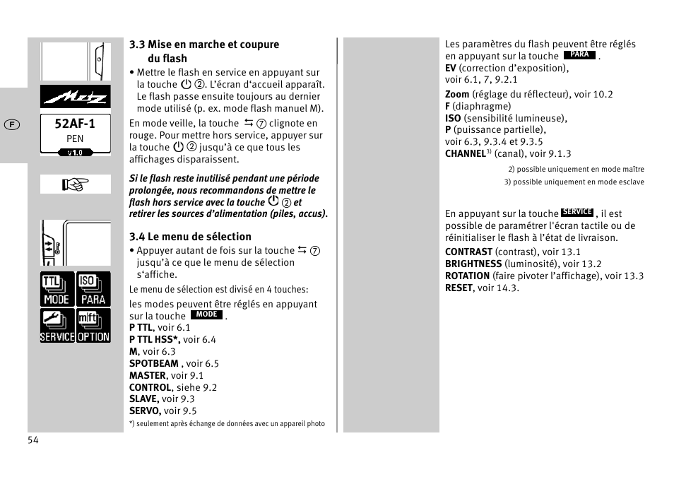 52af-1 | Metz MECABLITZ 52 AF-1 digital Pentax User Manual | Page 54 / 278