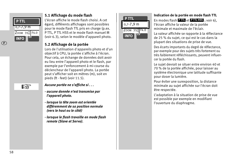 Metz MECABLITZ 52 AF-1 digital Pentax User Manual | Page 58 / 278