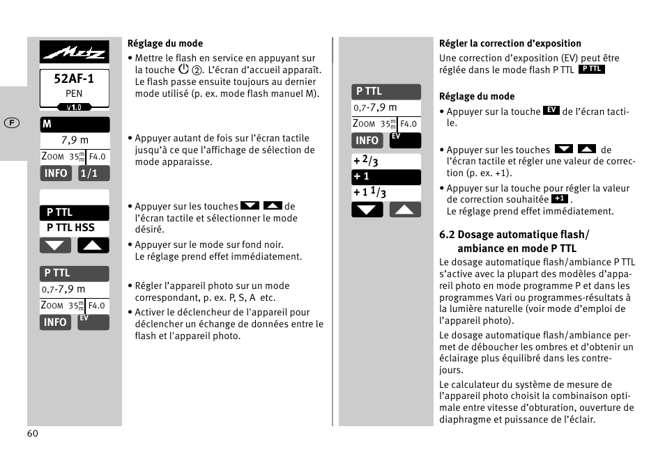 52af-1 | Metz MECABLITZ 52 AF-1 digital Pentax User Manual | Page 60 / 278