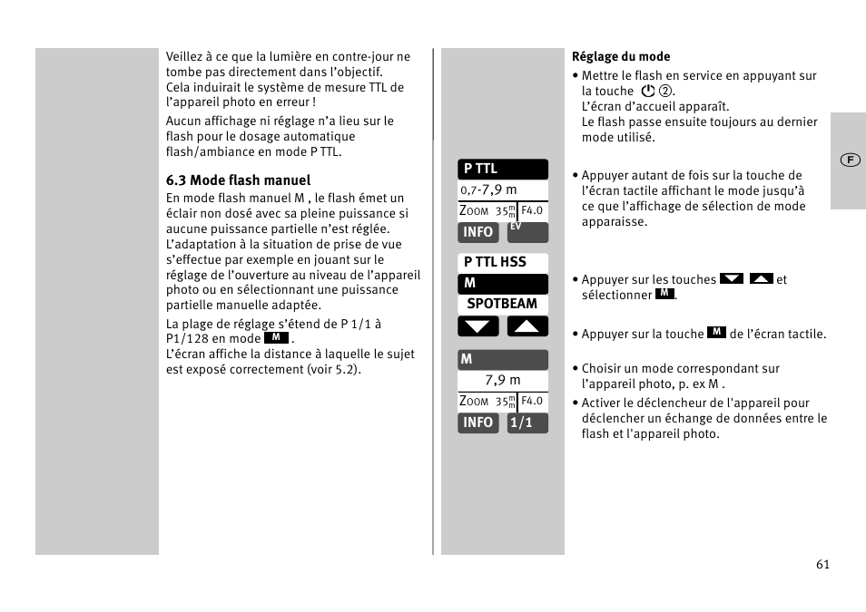 Metz MECABLITZ 52 AF-1 digital Pentax User Manual | Page 61 / 278