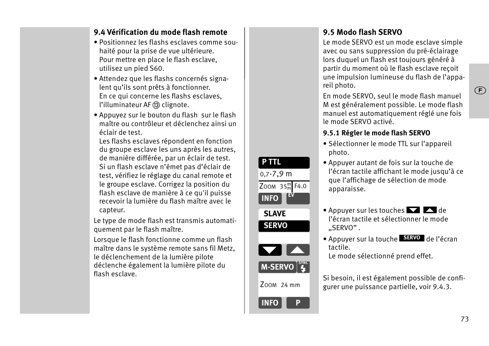 Metz MECABLITZ 52 AF-1 digital Pentax User Manual | Page 73 / 278