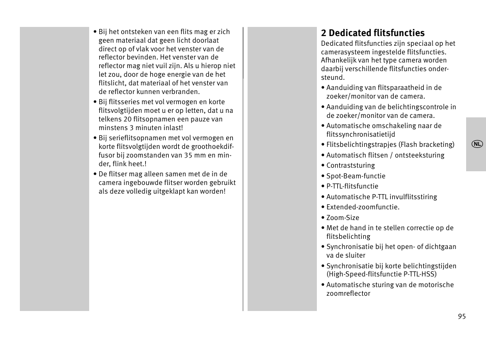 2 dedicated flitsfuncties | Metz MECABLITZ 52 AF-1 digital Pentax User Manual | Page 95 / 278