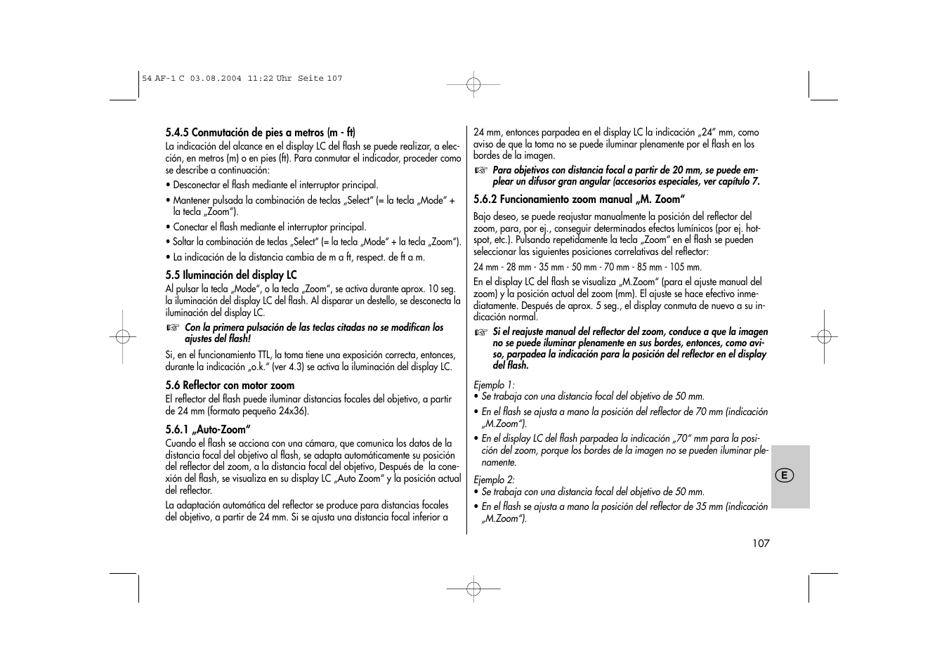 Metz MECABLITZ 54 AF-1 Canon User Manual | Page 107 / 120