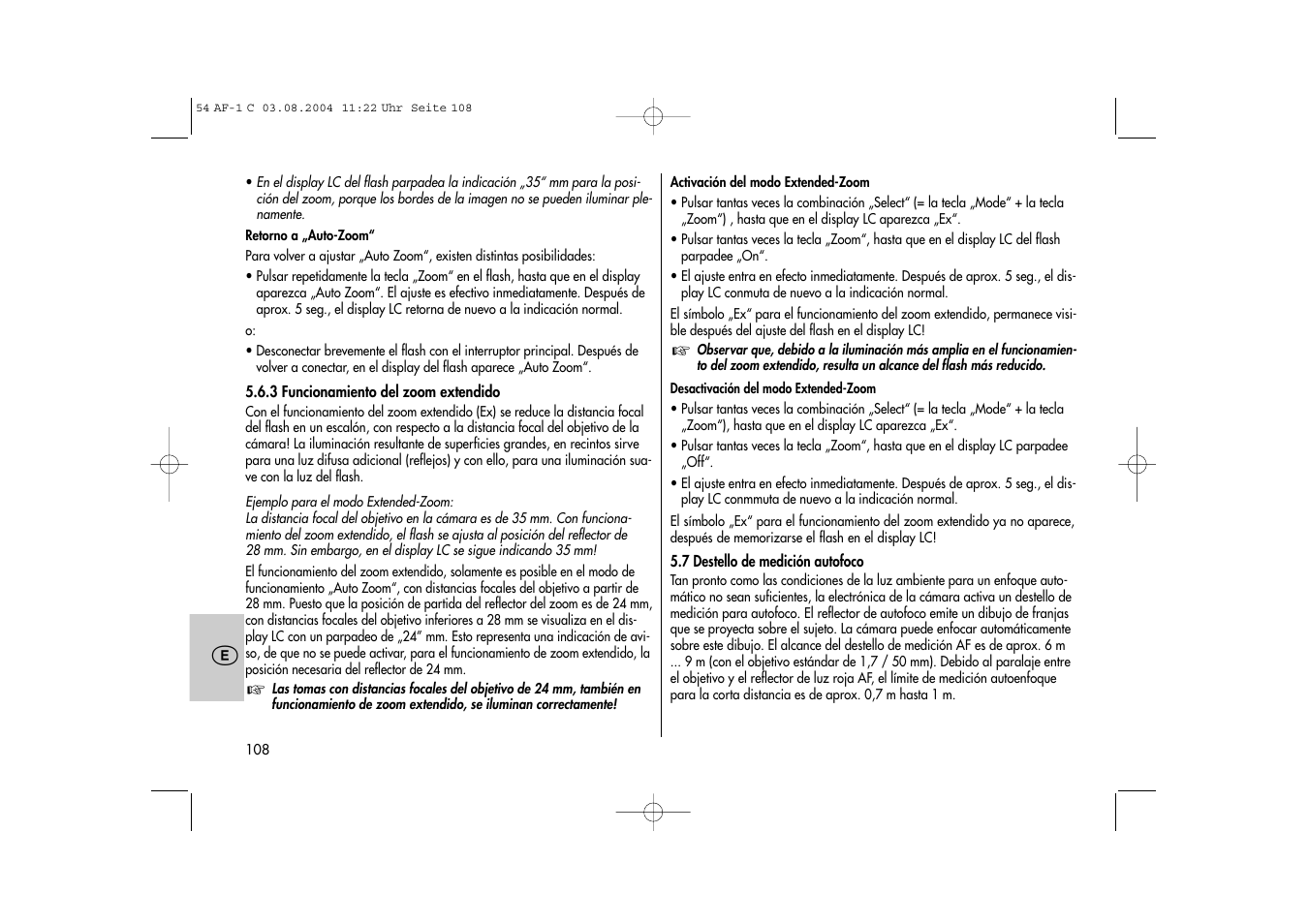Metz MECABLITZ 54 AF-1 Canon User Manual | Page 108 / 120