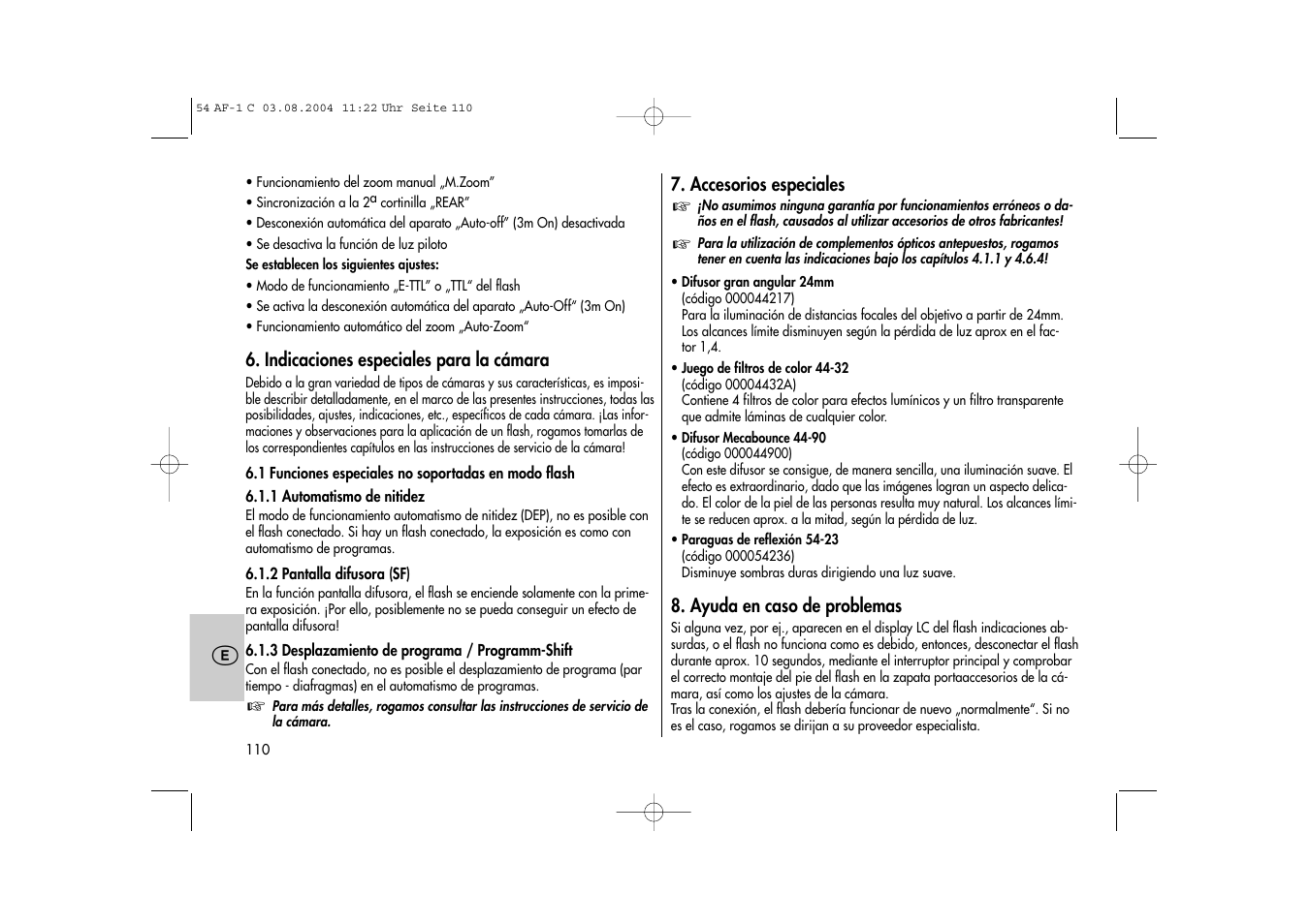 Metz MECABLITZ 54 AF-1 Canon User Manual | Page 110 / 120