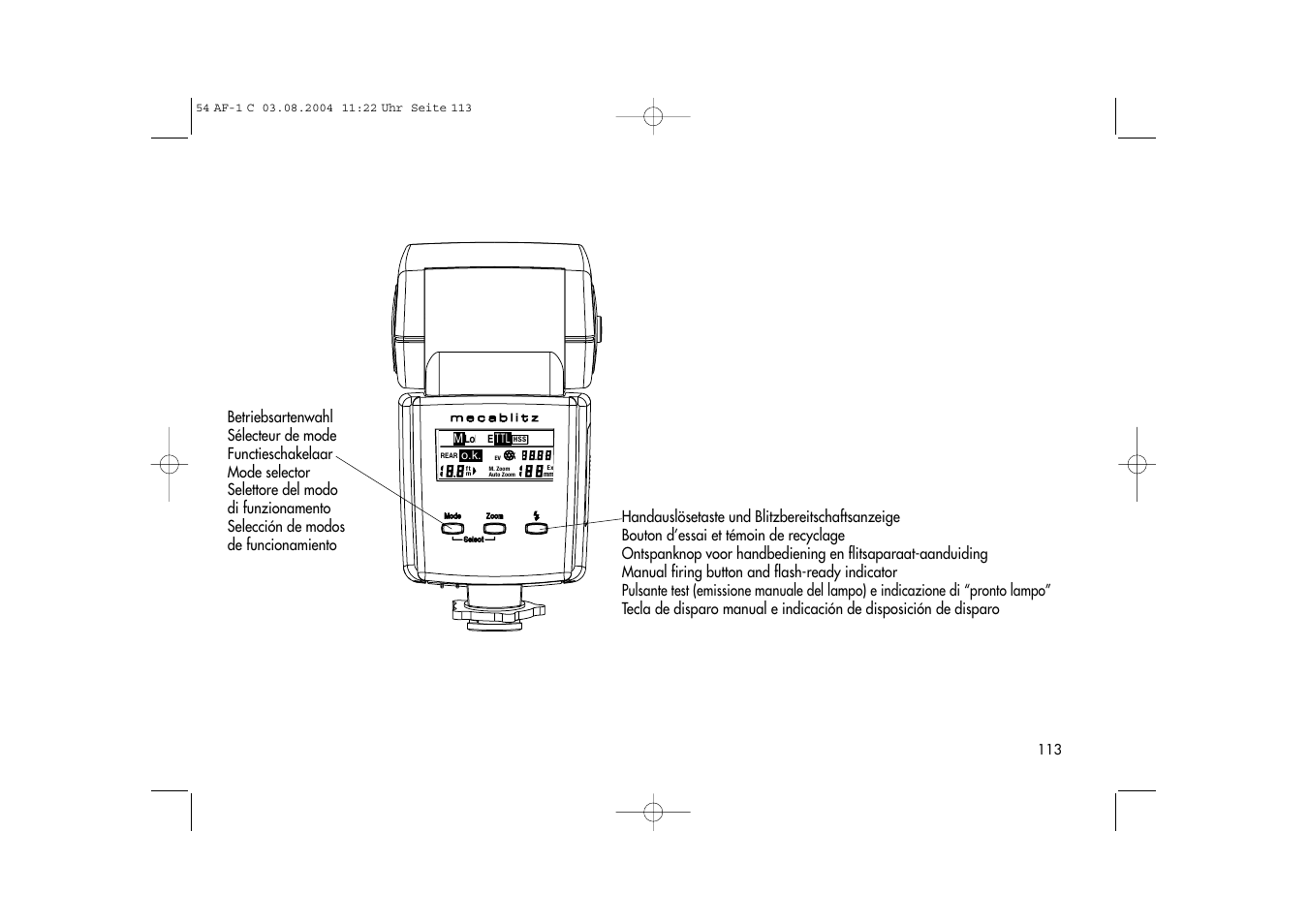 Metz MECABLITZ 54 AF-1 Canon User Manual | Page 113 / 120
