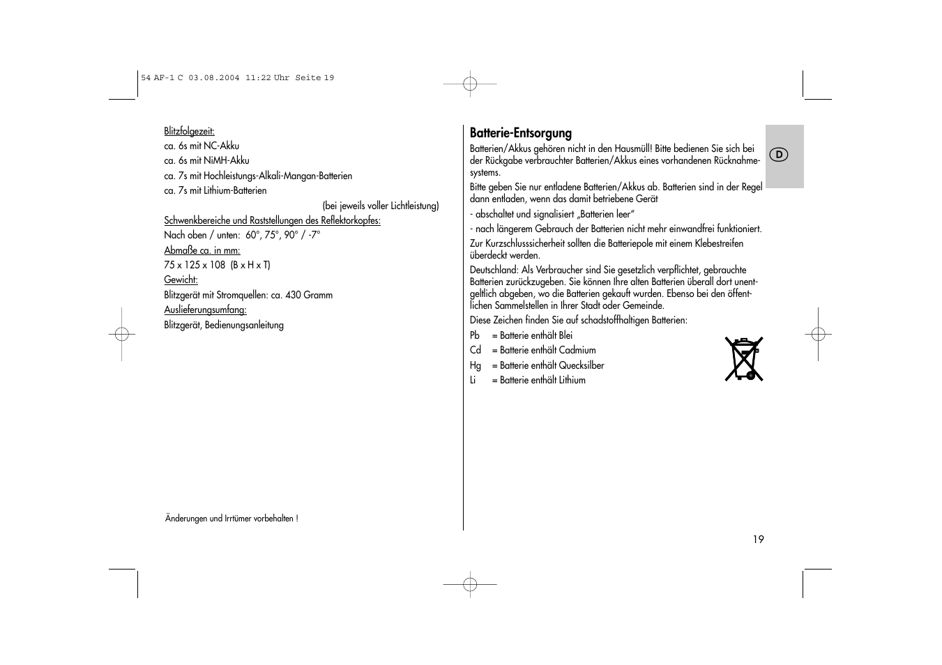 Metz MECABLITZ 54 AF-1 Canon User Manual | Page 19 / 120