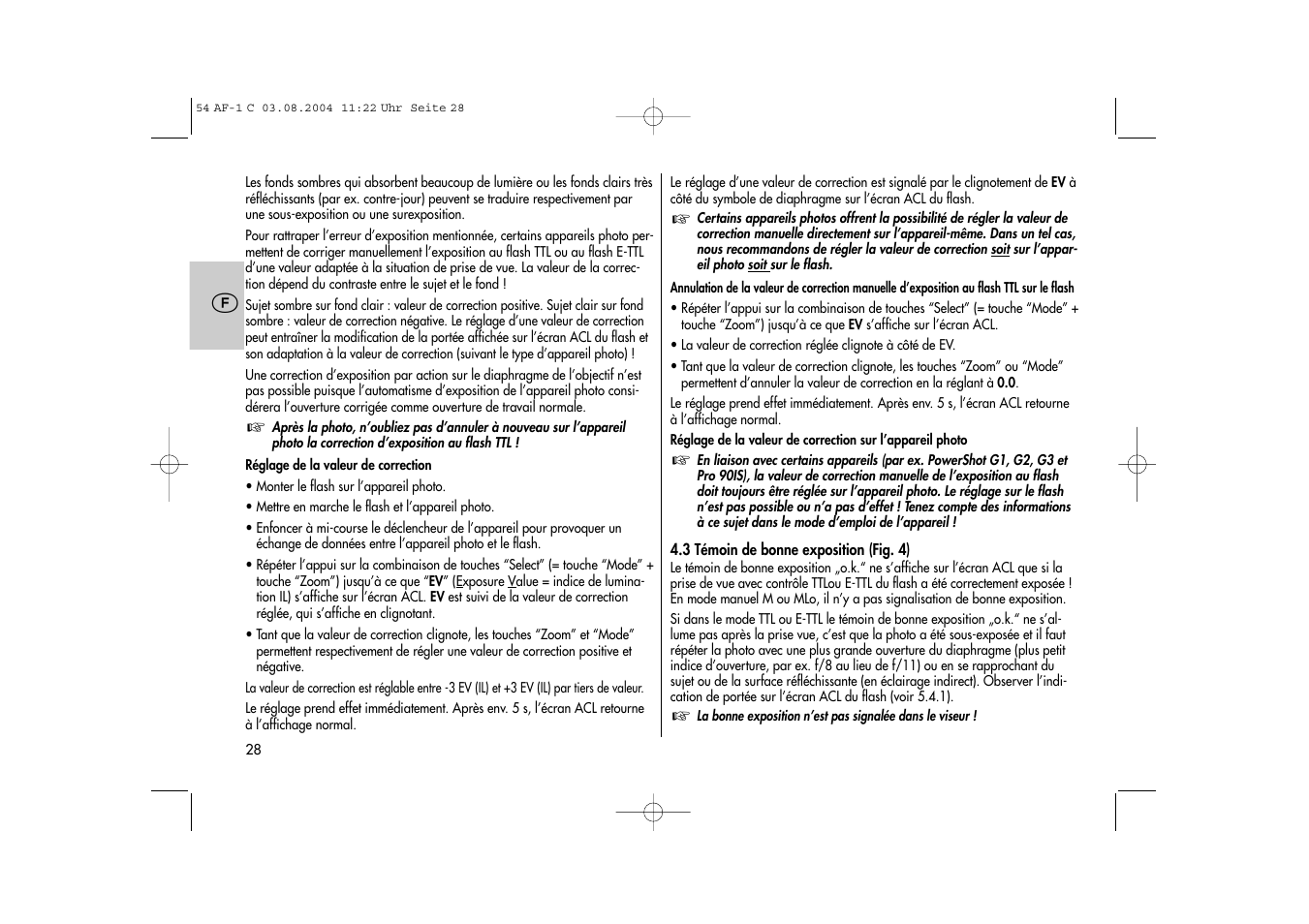 Metz MECABLITZ 54 AF-1 Canon User Manual | Page 28 / 120