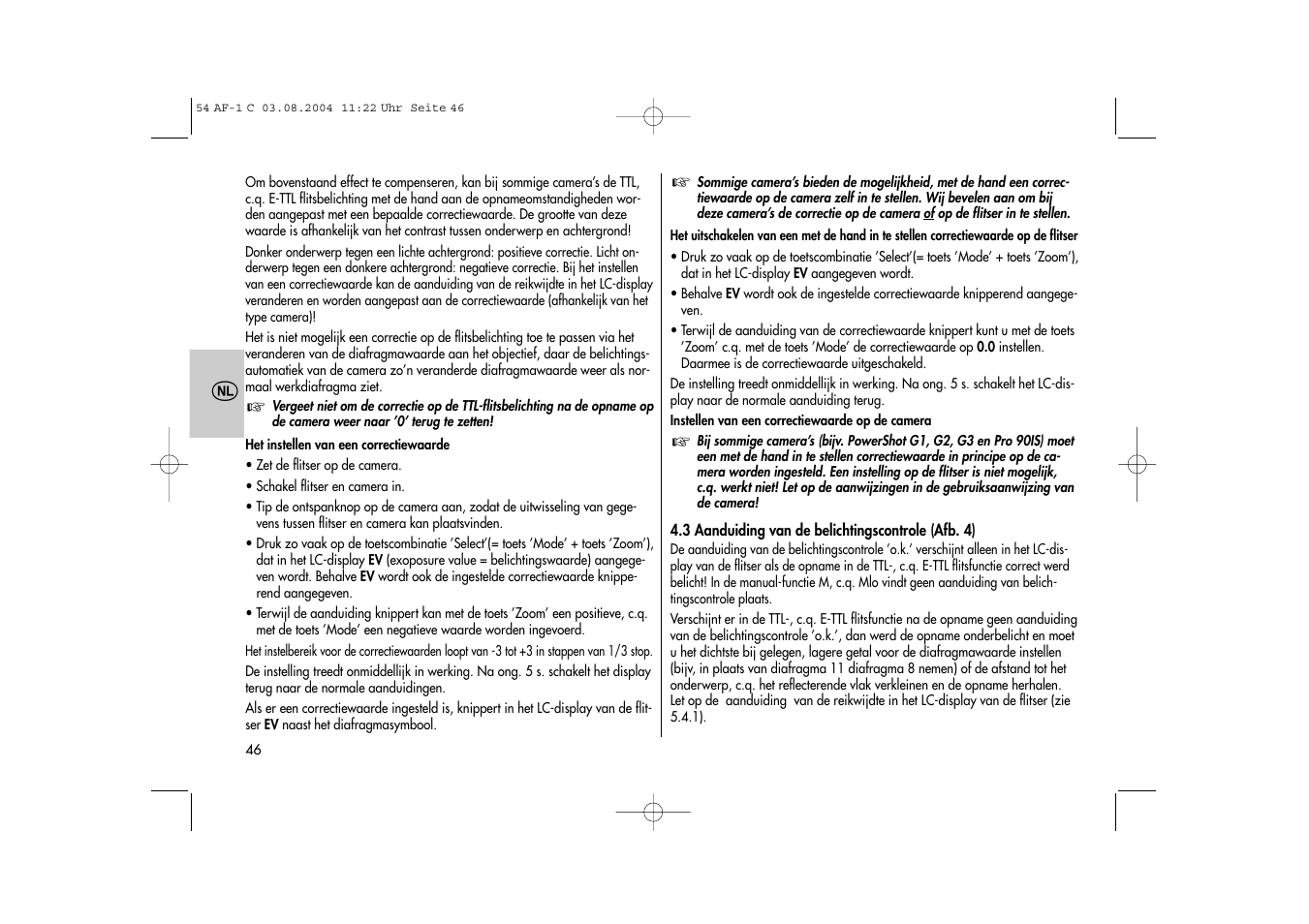 Metz MECABLITZ 54 AF-1 Canon User Manual | Page 46 / 120