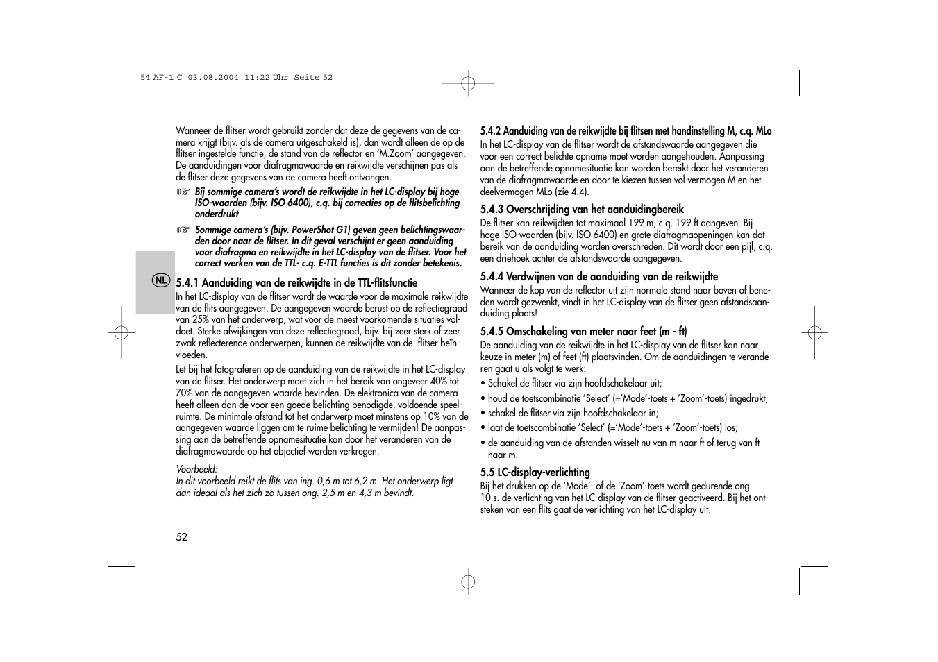 Metz MECABLITZ 54 AF-1 Canon User Manual | Page 52 / 120