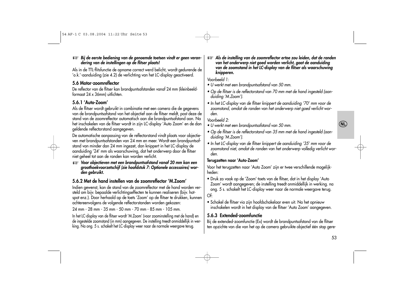 Metz MECABLITZ 54 AF-1 Canon User Manual | Page 53 / 120