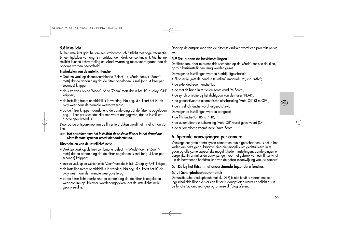 Metz MECABLITZ 54 AF-1 Canon User Manual | Page 55 / 120