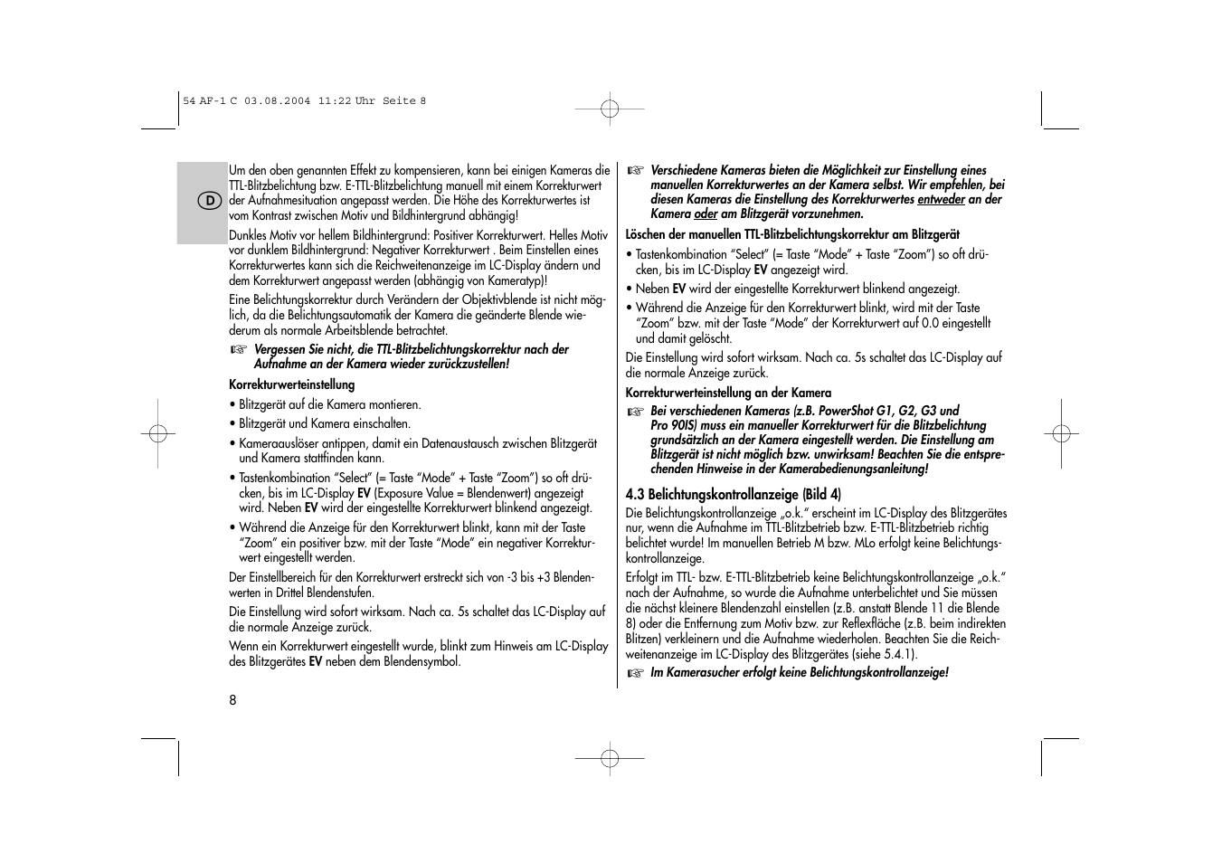 Metz MECABLITZ 54 AF-1 Canon User Manual | Page 8 / 120