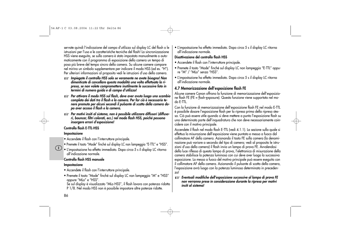 Metz MECABLITZ 54 AF-1 Canon User Manual | Page 86 / 120