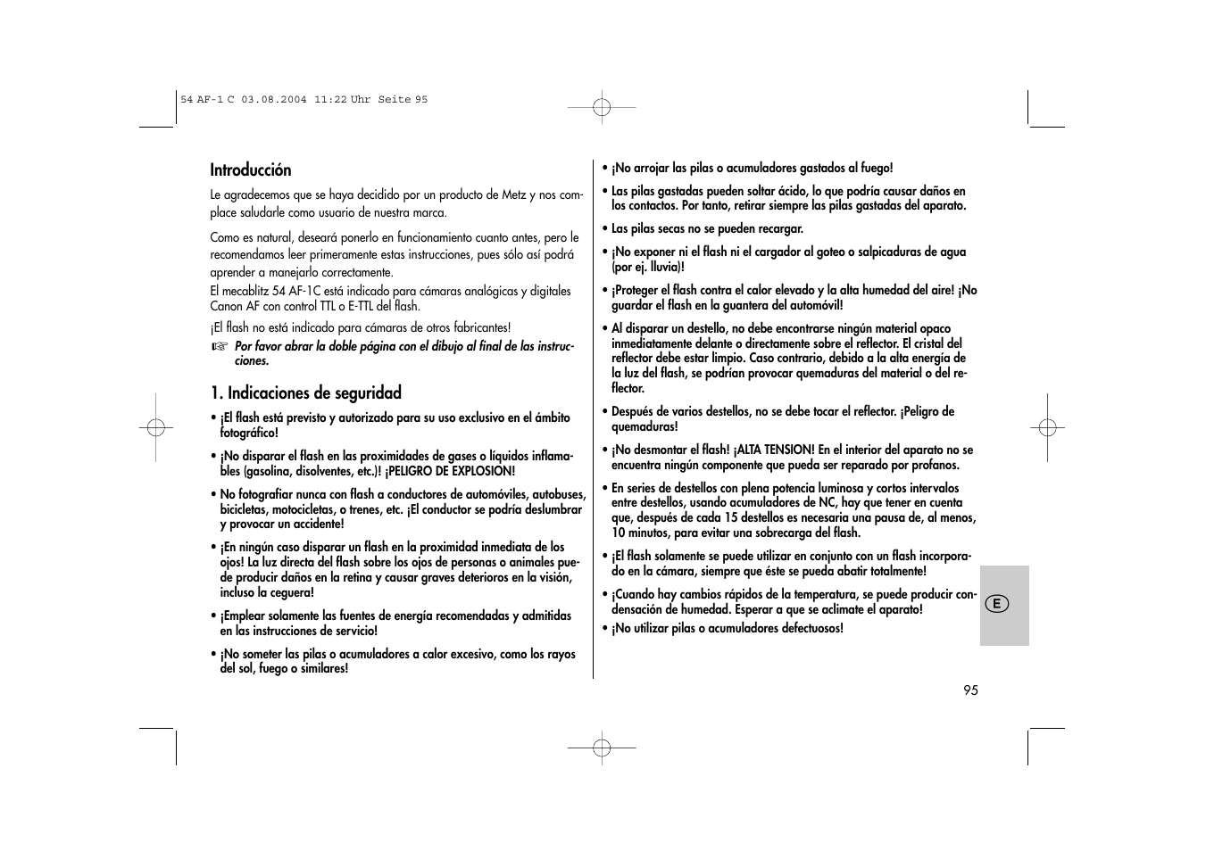 Metz MECABLITZ 54 AF-1 Canon User Manual | Page 95 / 120