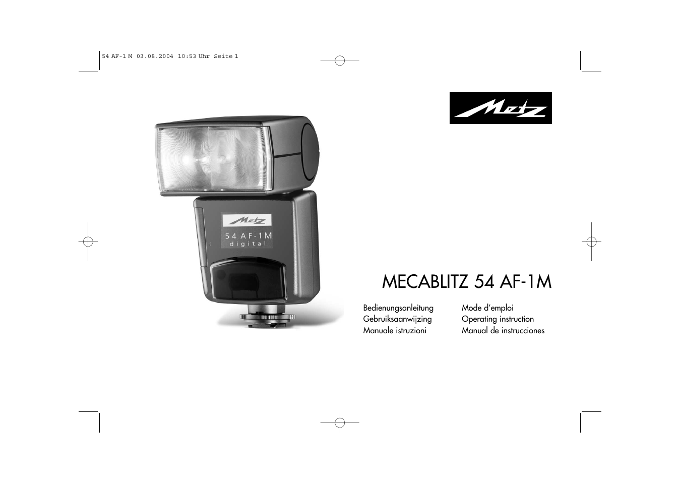 Metz MECABLITZ 54 AF-1 Minolta User Manual | 108 pages