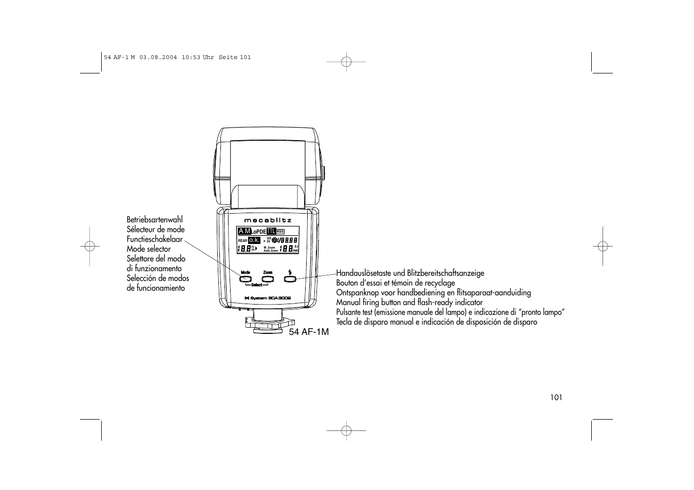 54 af-1m | Metz MECABLITZ 54 AF-1 Minolta User Manual | Page 101 / 108