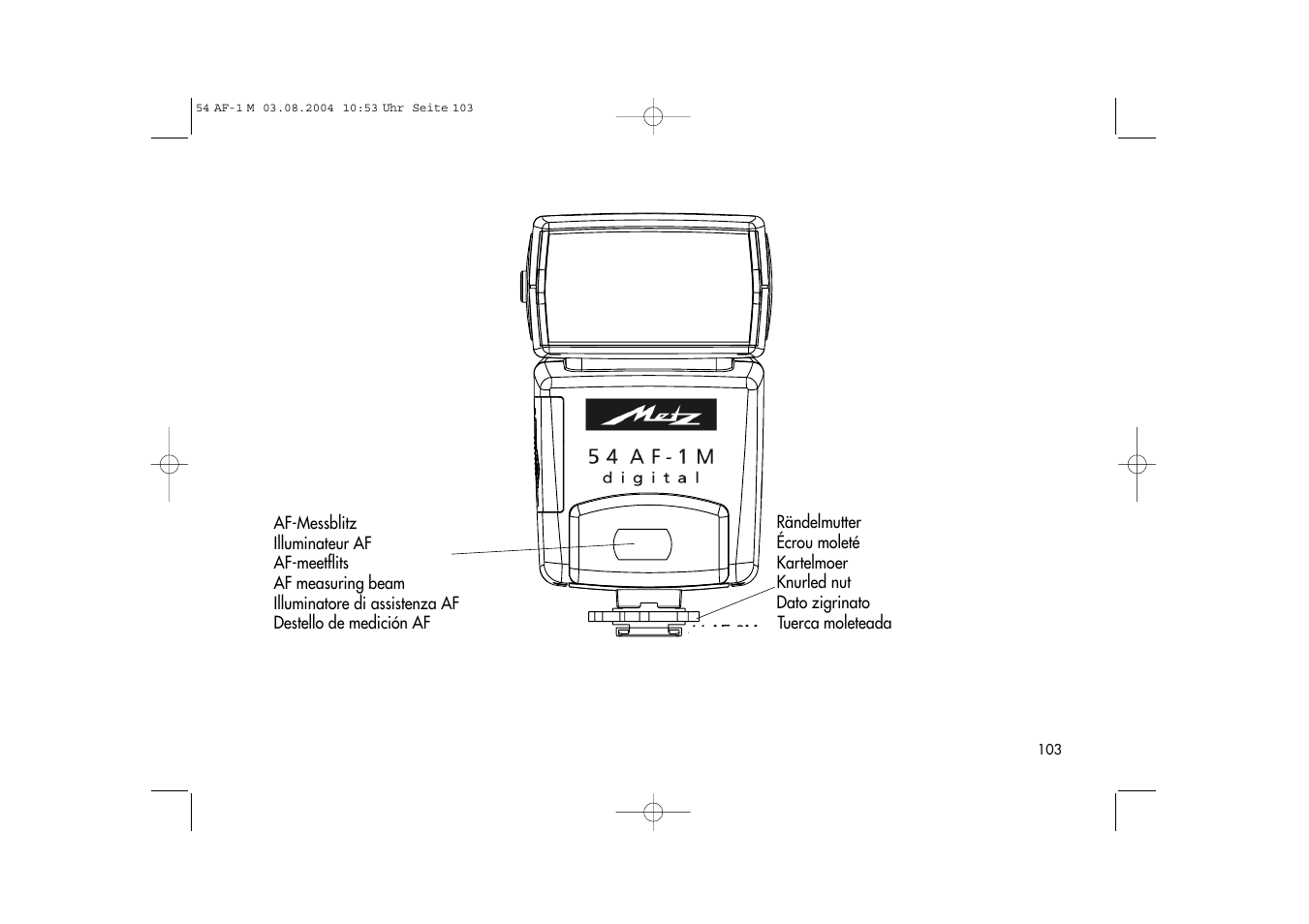 Metz MECABLITZ 54 AF-1 Minolta User Manual | Page 103 / 108
