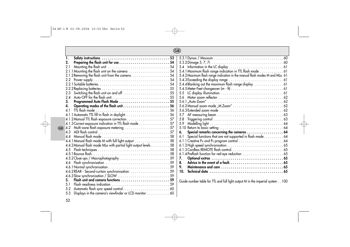 Metz MECABLITZ 54 AF-1 Minolta User Manual | Page 52 / 108