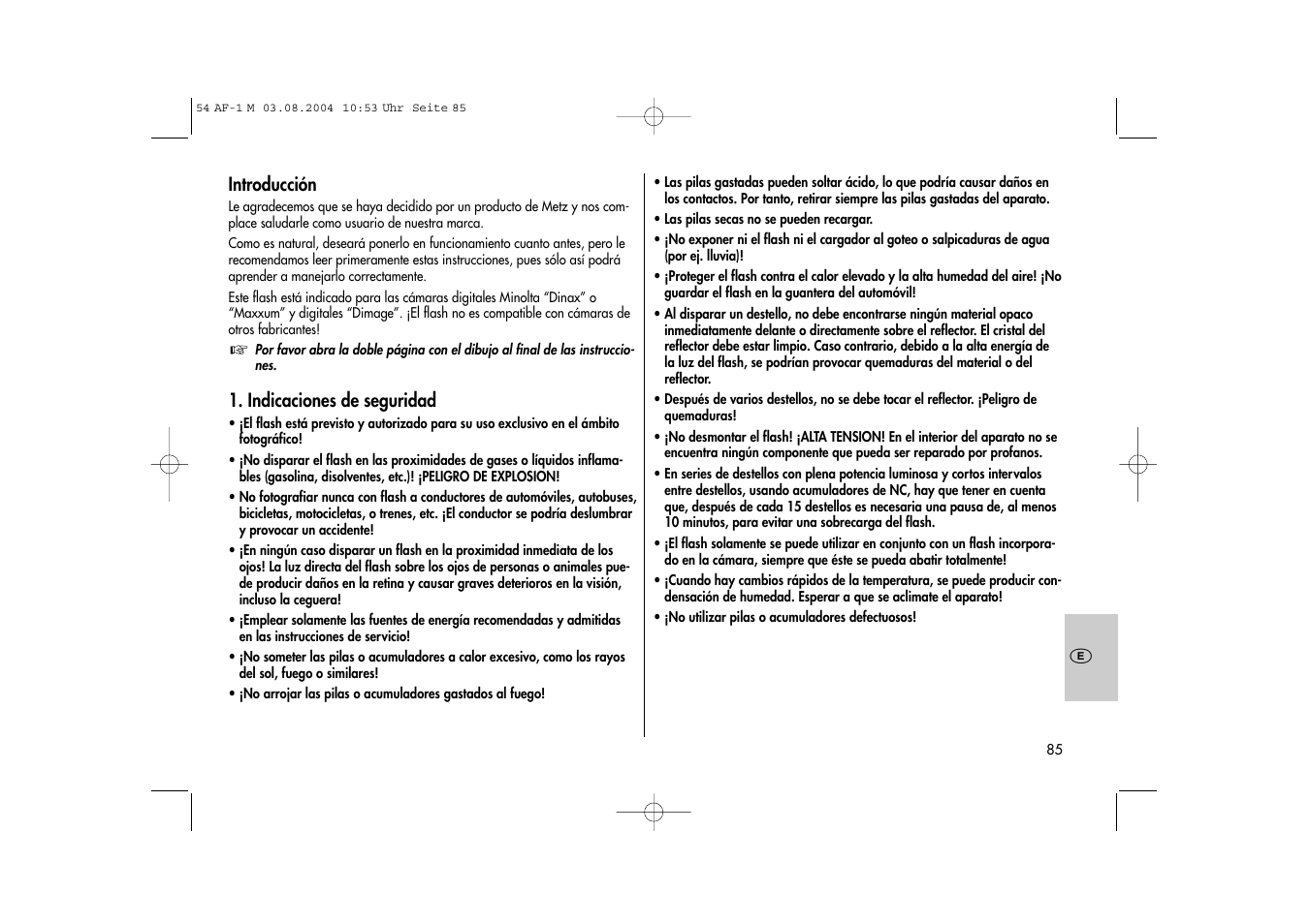 Metz MECABLITZ 54 AF-1 Minolta User Manual | Page 85 / 108