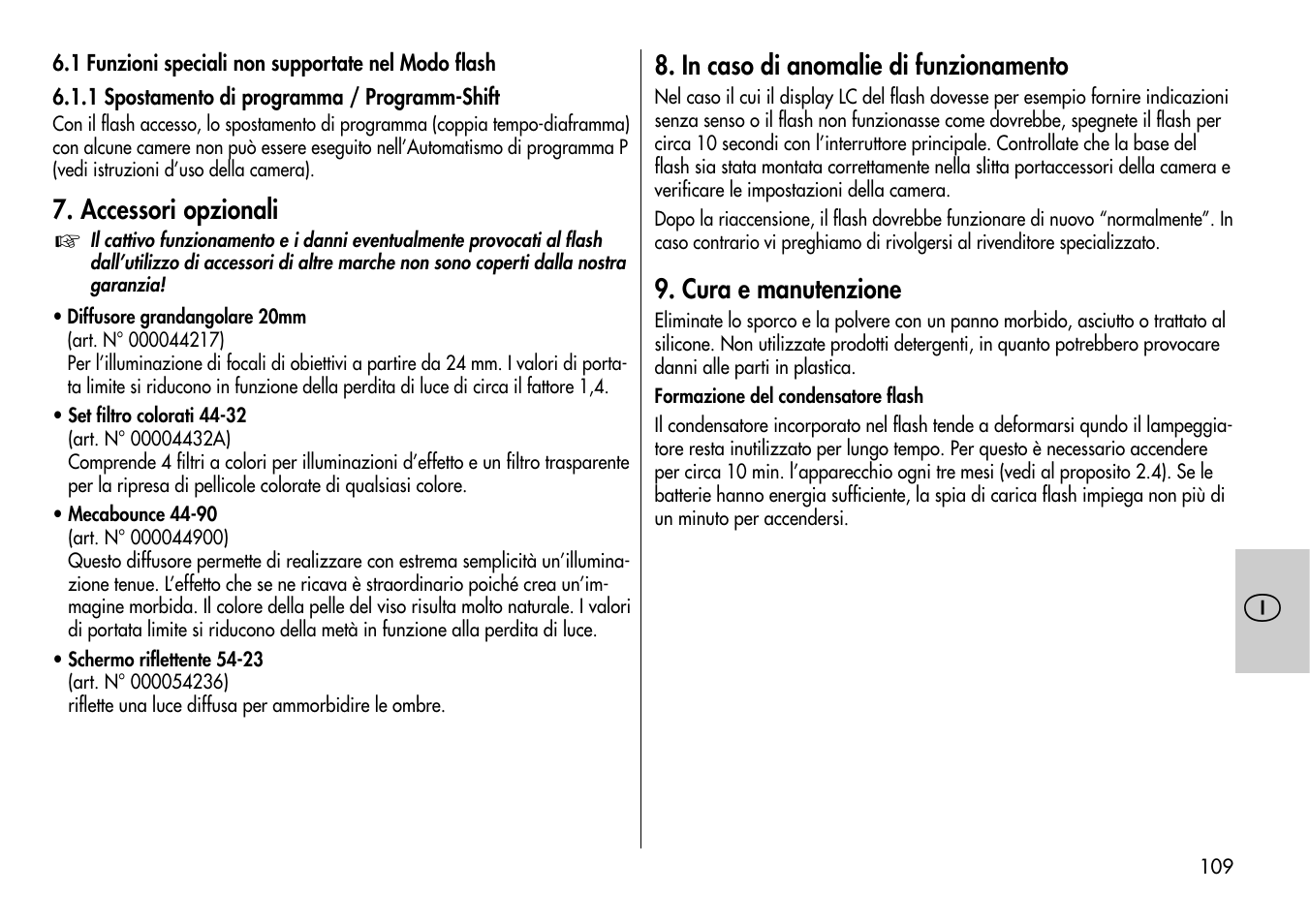 Metz MECABLITZ 54 AF-1 Nikon User Manual | Page 109 / 142