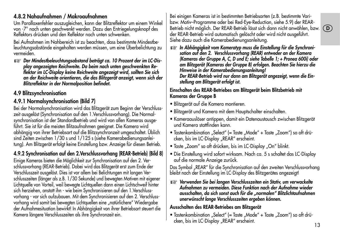 Metz MECABLITZ 54 AF-1 Nikon User Manual | Page 13 / 142