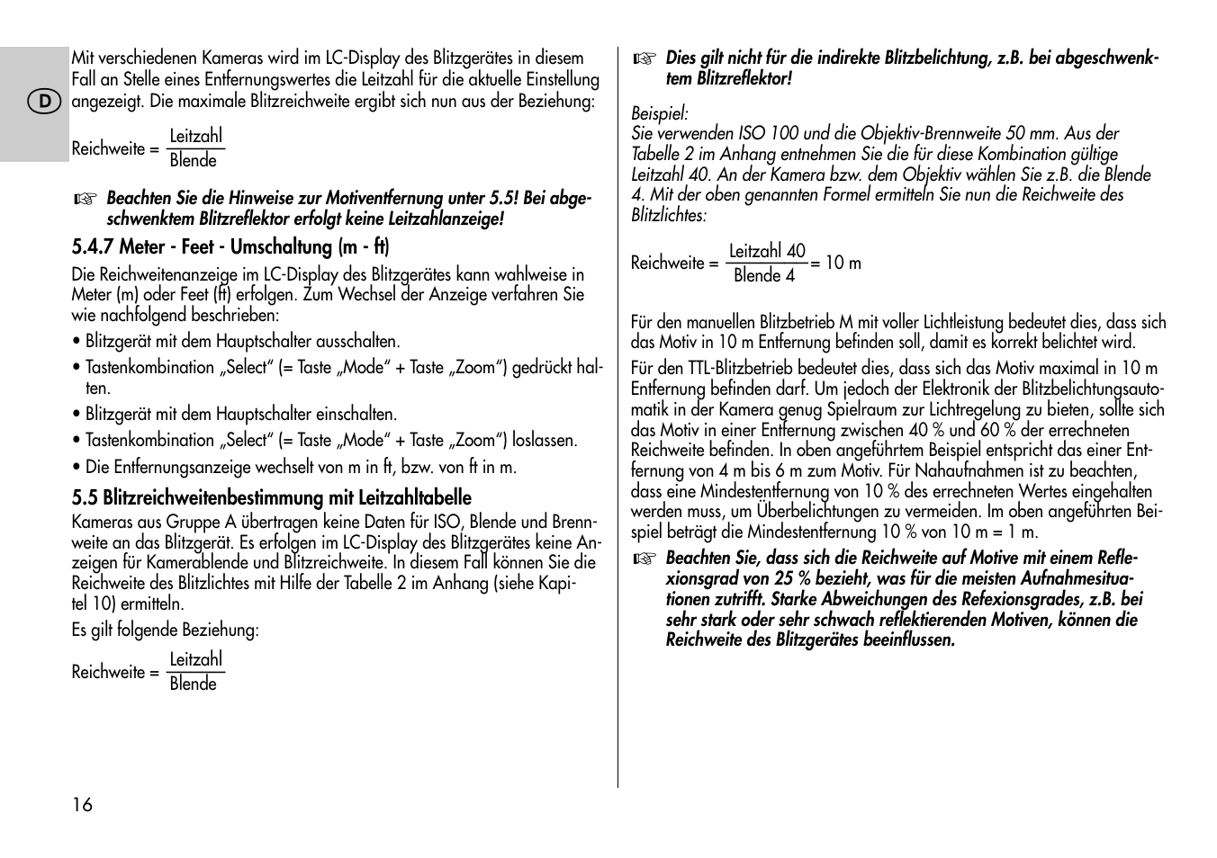 Metz MECABLITZ 54 AF-1 Nikon User Manual | Page 16 / 142