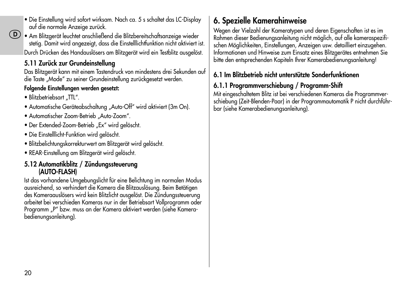 Metz MECABLITZ 54 AF-1 Nikon User Manual | Page 20 / 142