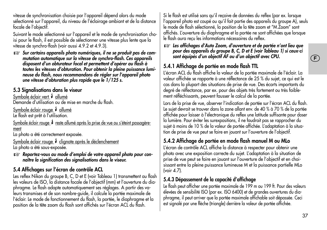 Metz MECABLITZ 54 AF-1 Nikon User Manual | Page 37 / 142