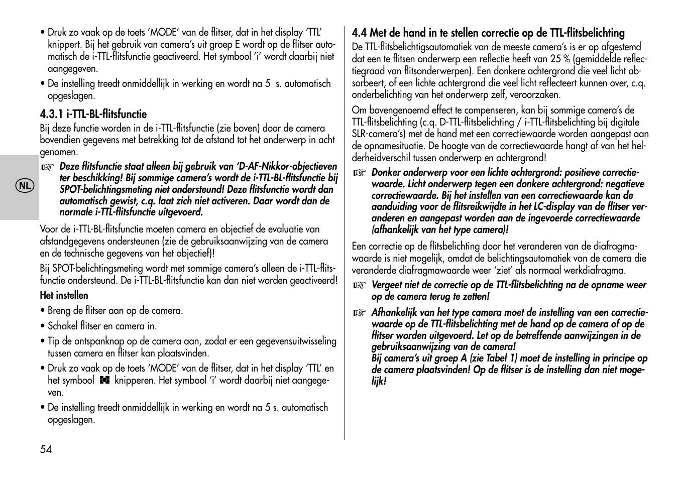 Metz MECABLITZ 54 AF-1 Nikon User Manual | Page 54 / 142